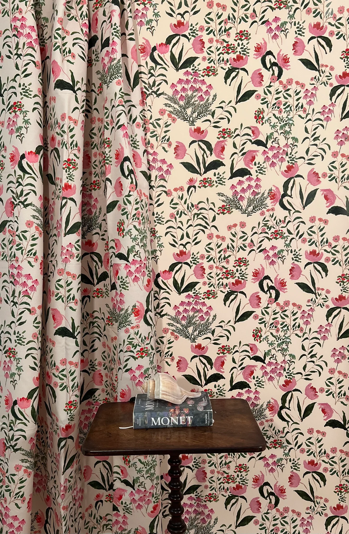 Wild French Garden in Blush Wallpaper