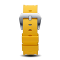 Yellow Silicone Strap With Silver Buckle designed for men, featuring a bold yellow silicone material and a sleek silver buckle for a standout statement accessory.