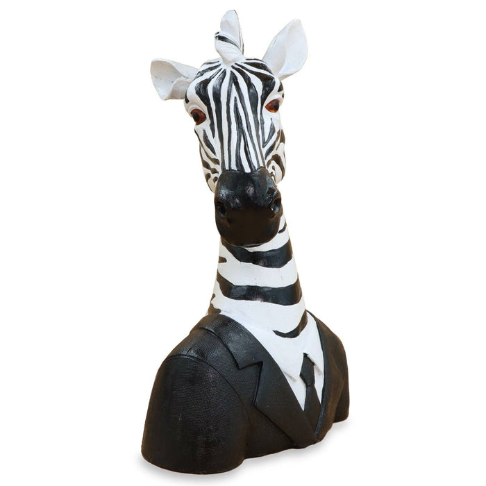 Zebra Gentleman Polyresin Sculpture